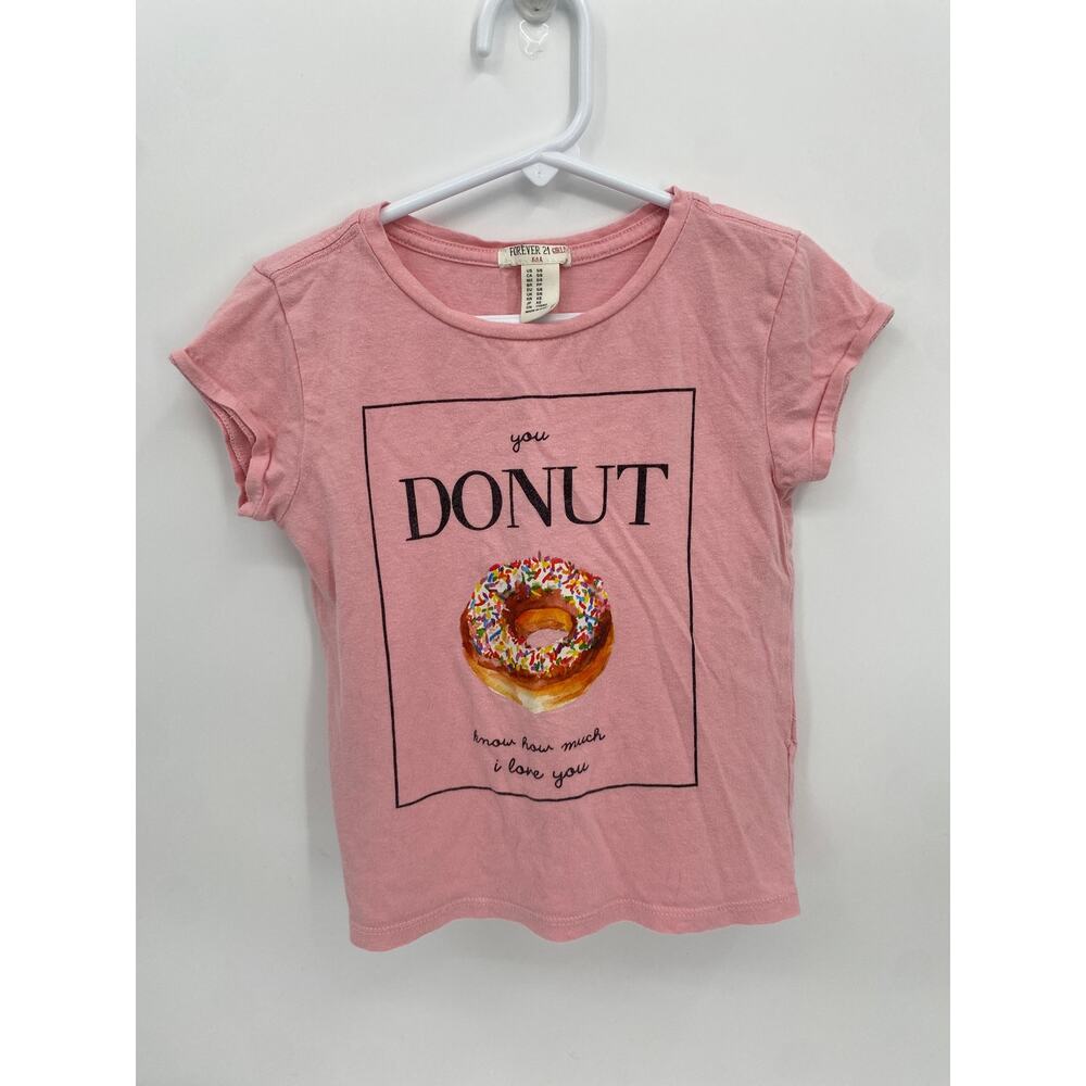 Forever 21 Girls Donut Short Sleeve T-shirt Pink us 5/6